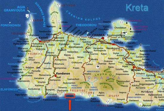Eine Karte von Kreta